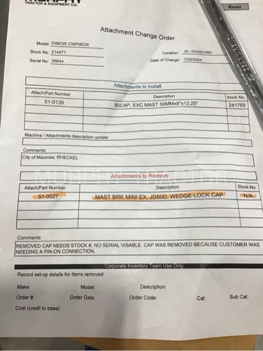 2022 Diamond Mower 50  Top Cap Image 2