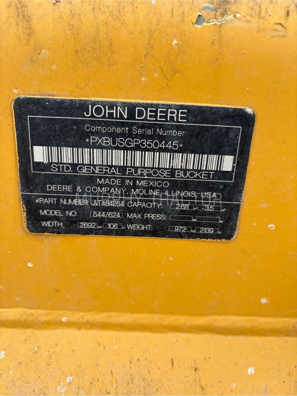 John Deere 444-624 3.5 CY JRB 416 Coupler  Bucket Image 2