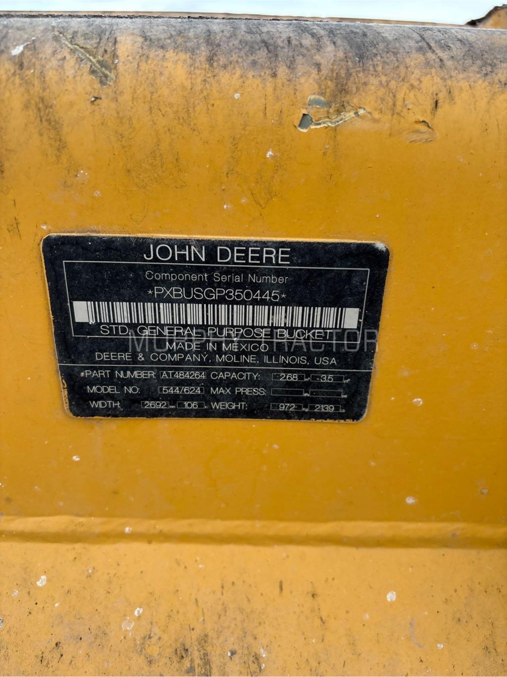 John Deere 444-624 3.5 CY JRB 416 Coupler  Bucket Image 7